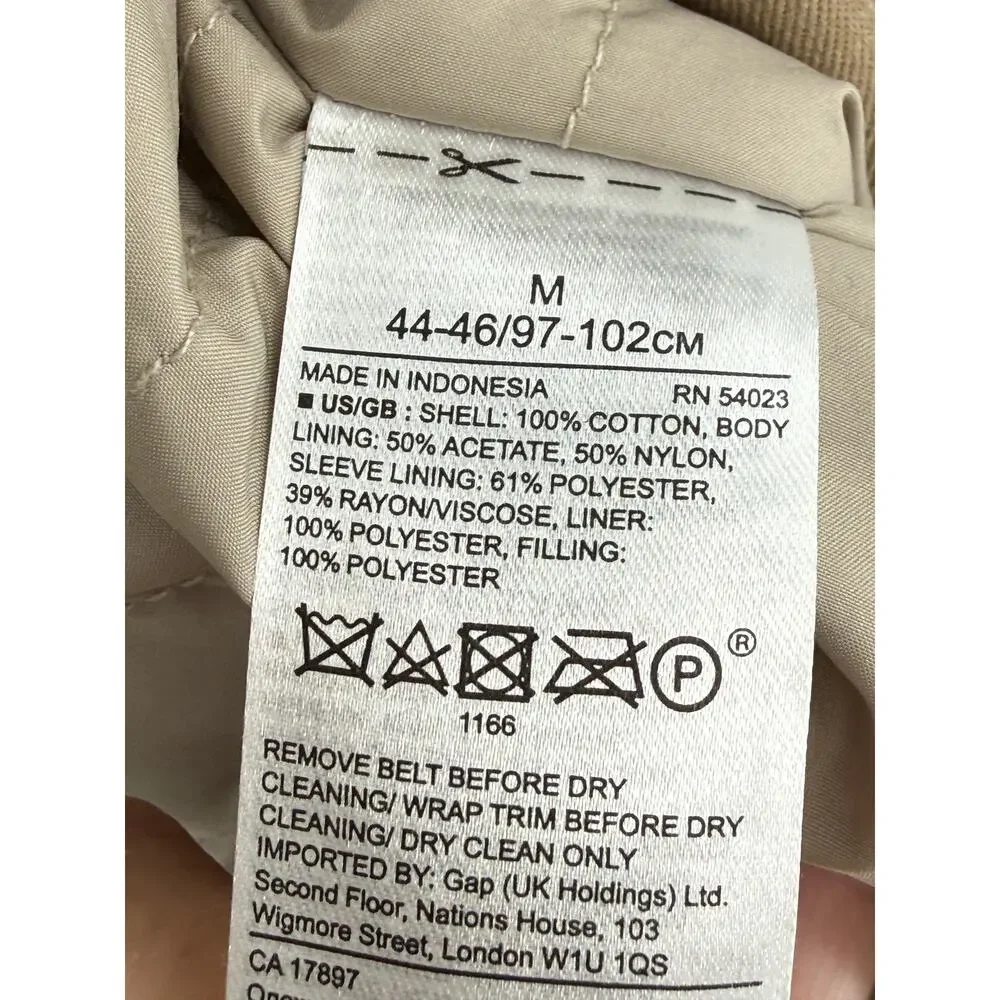 Banana Republic Classic Mens Trench Coat Removable Liner Size Medium NEW